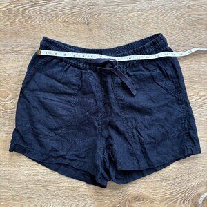 EUC Quince European Linen Shorts - Dark Navy, Size S